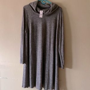 Gray cow neck dress